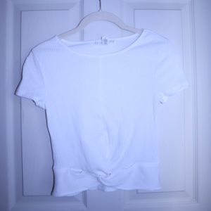 White knotted front top